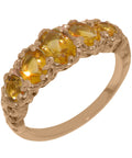 9k Rose Gold Citrine Womens Band Ring S521
