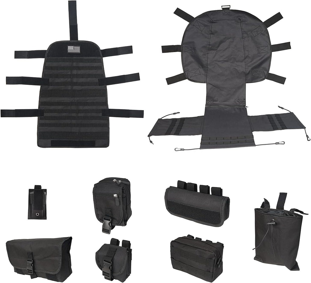 Tactical Seat Organizer with Storage Bag Multi Pocket Molle Pouch P713856