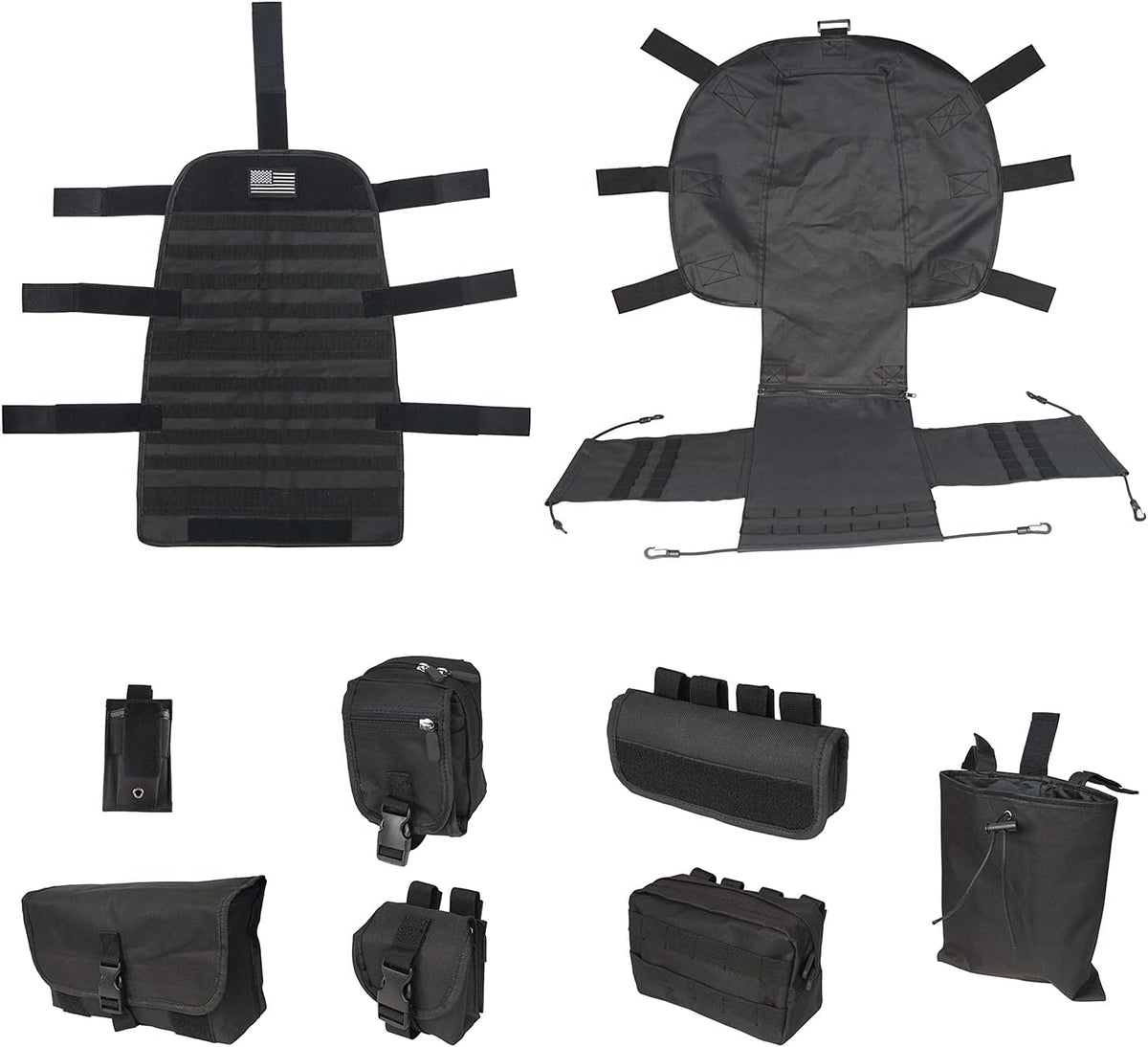 Tactical Seat Organizer with Storage Bag Multi Pocket Molle Pouch P713856