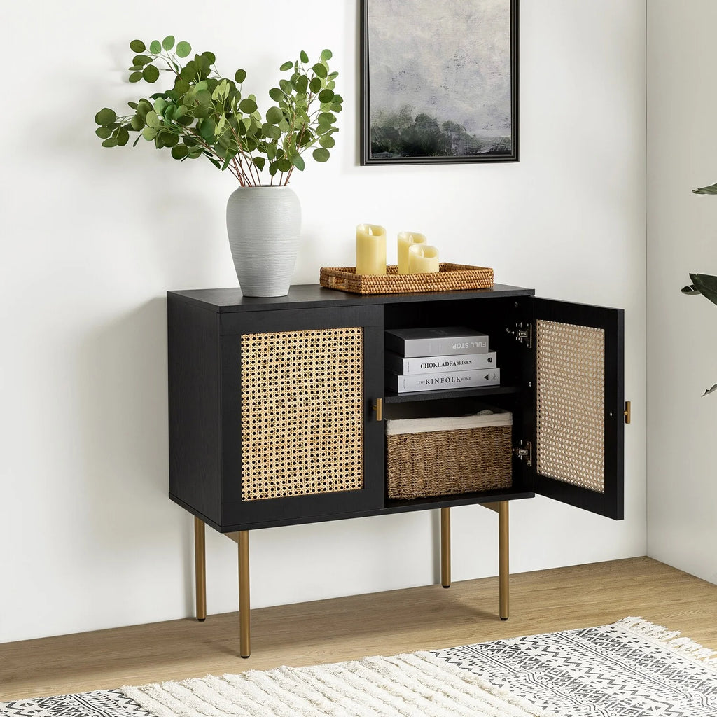 Modern Rattan Storage Cabinet with 2 Doors A258