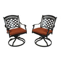 Black Cast Aluminum Outdoor Swivel Rockers - Set of 2 N574311