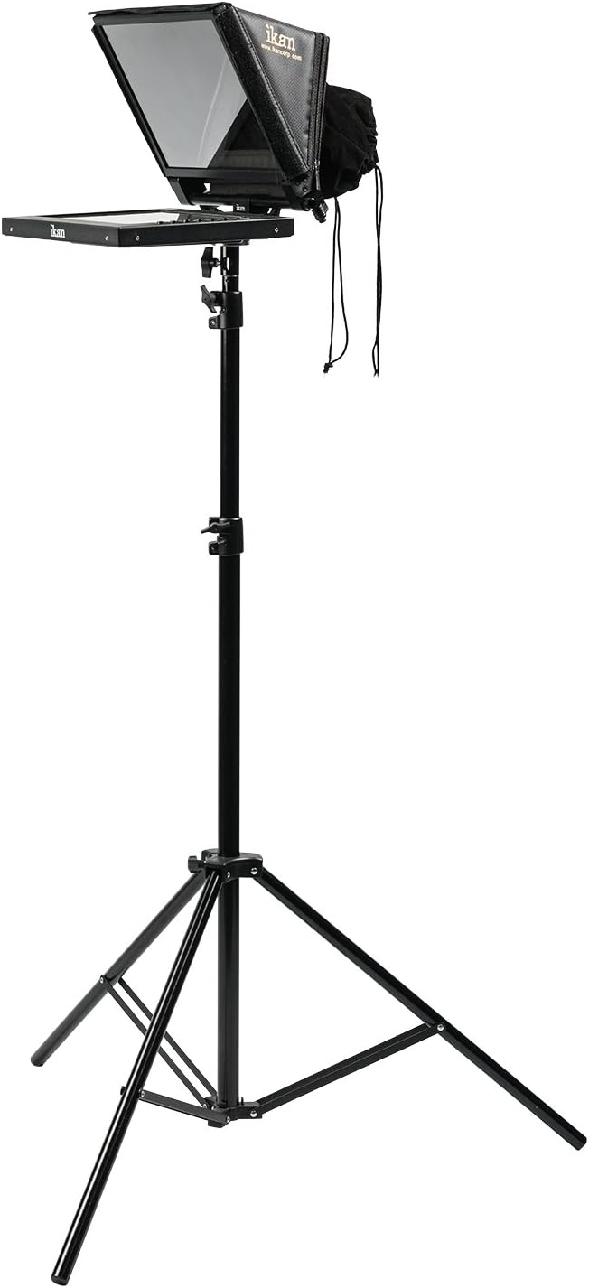 12-inch Portable Teleprompter Kit with Adjustable Glass Frame Q233