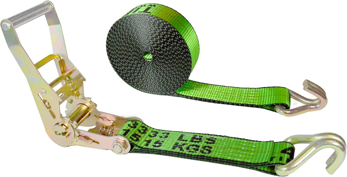 2 Pack Green 2" x 30' Ratchet Straps Z137