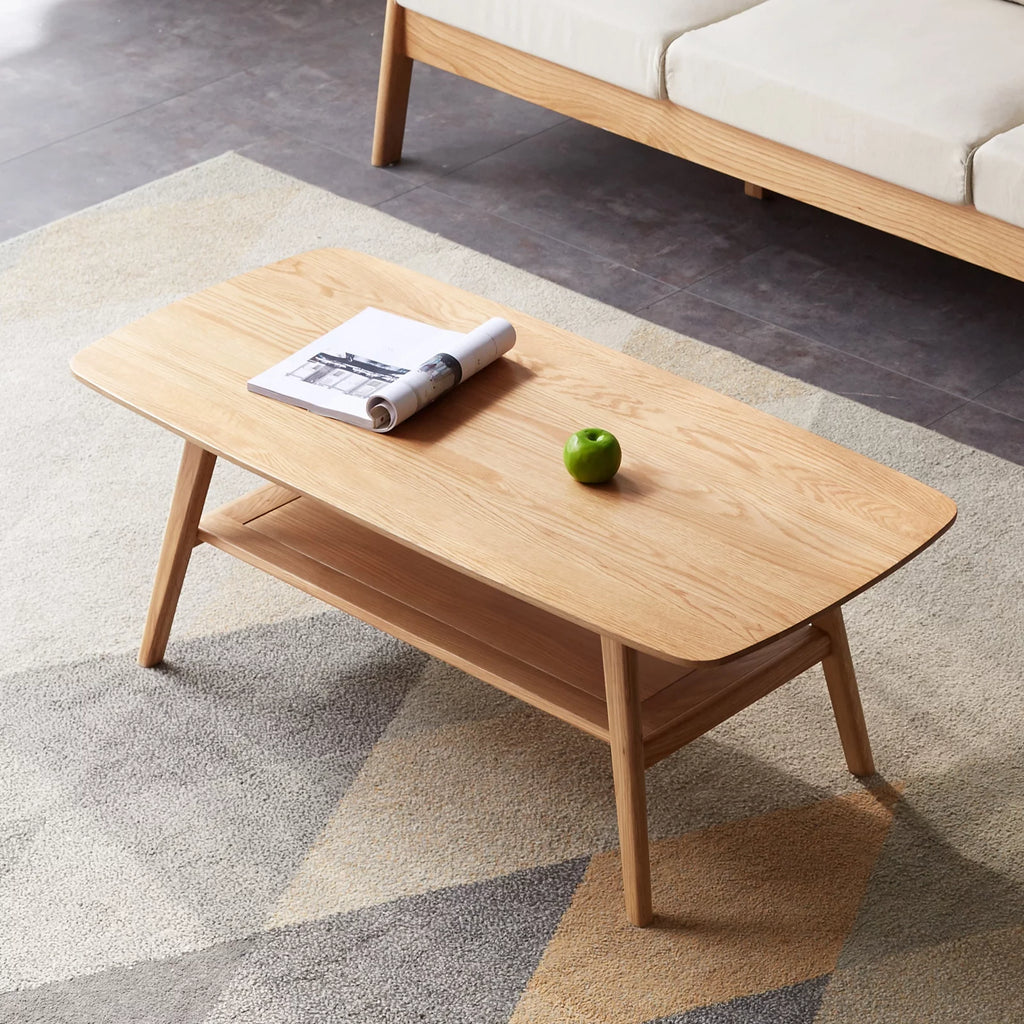 Solid Wood Coffee Table with Storage Shelf 120 x 56 x 44 cm K1146