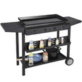 4 Burner Propane Gas Grill Griddle, Black Y4689