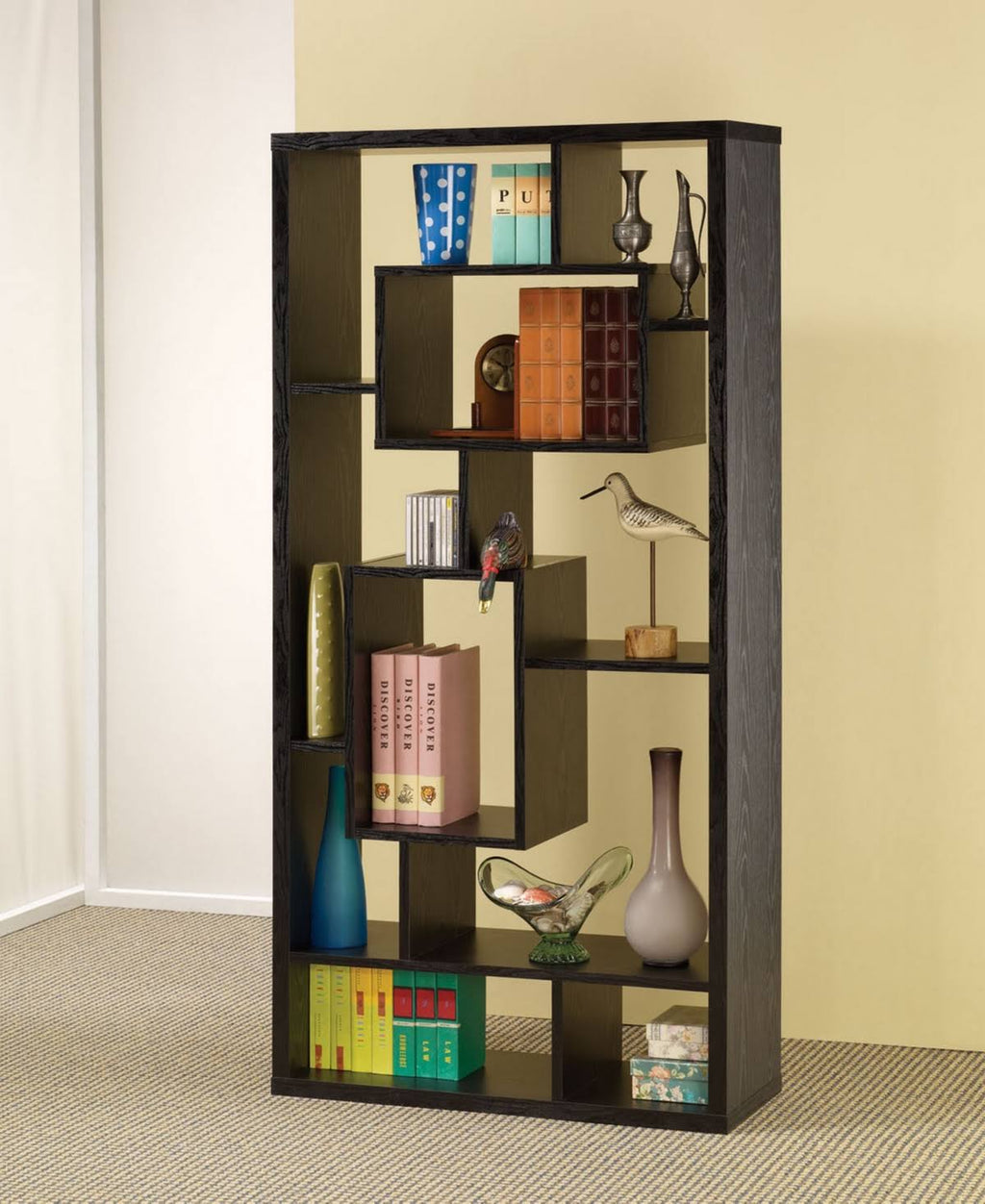 Black 10-Shelf Bookcase Z2483