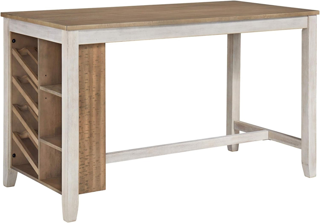 Rustic Counter Height Dining Table with Storage, Dark Gray N7834