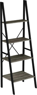 Gray Woodgrain 4-Tier Ladder Bookshelf Y301