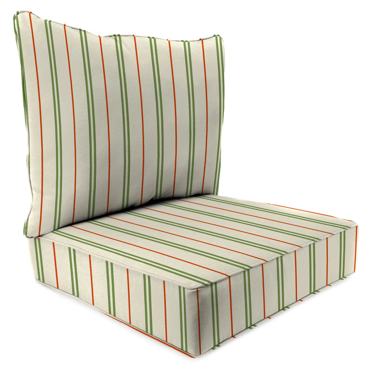 Grey Stripe Rectangular Outdoor Deep Seating Chair Seat and Back Cushion T191