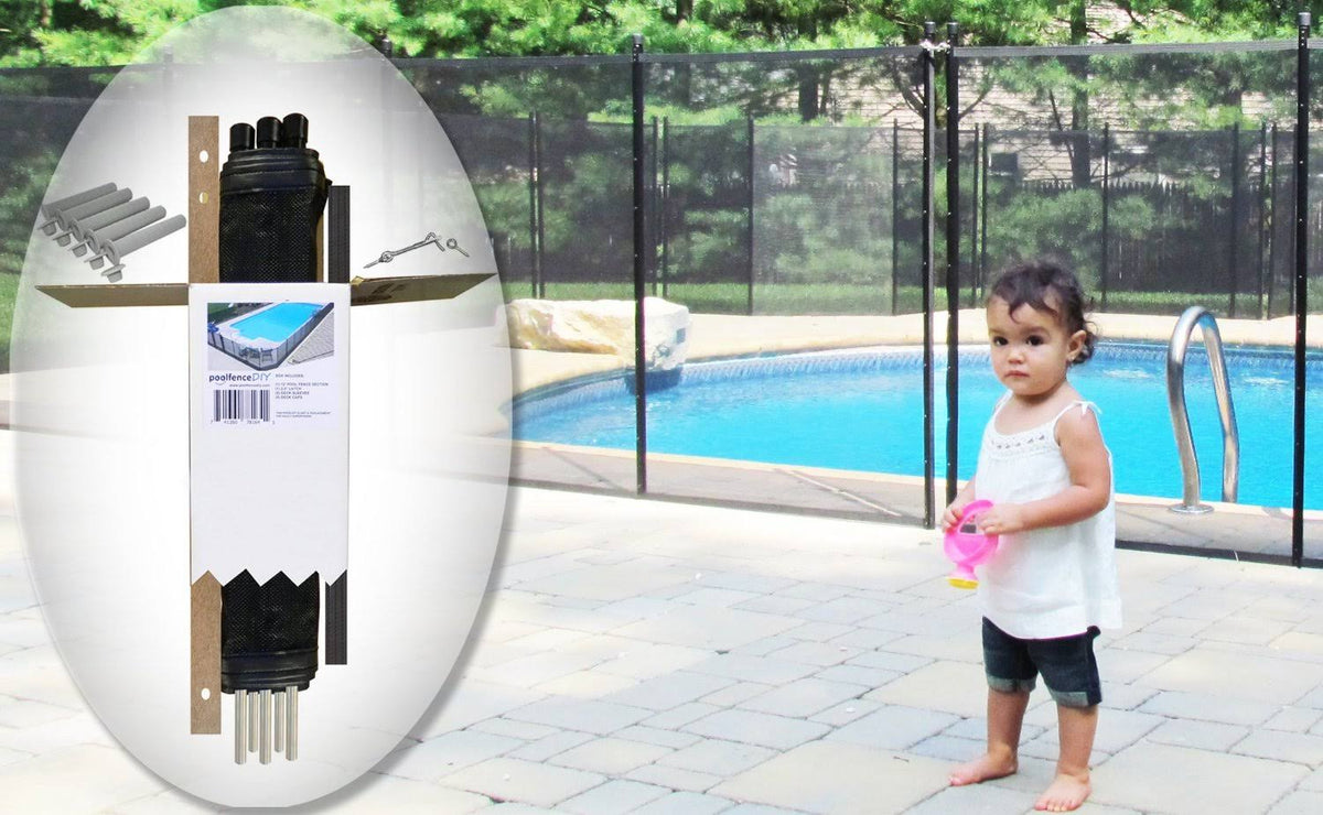 Black 4 x 12-Feet Pool Fence Section Kit E589