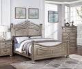 Eastern King Bed 2x Nightstands Grey Wood 3pc Set B81602