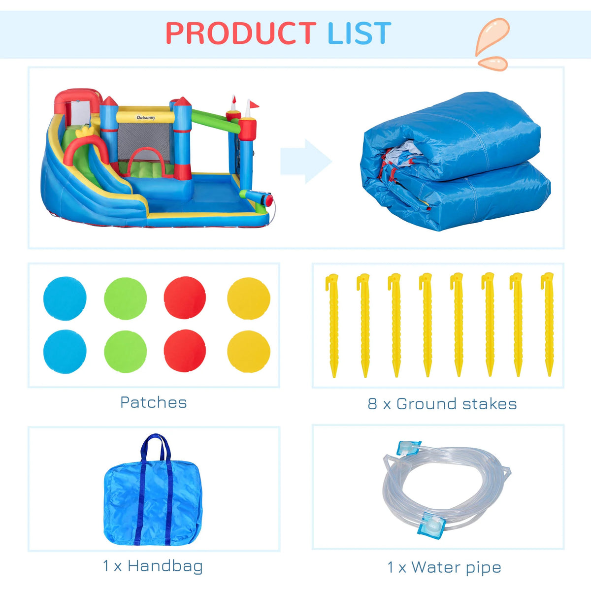 6-in-1 Inflatable Water Slide Bounce House N684