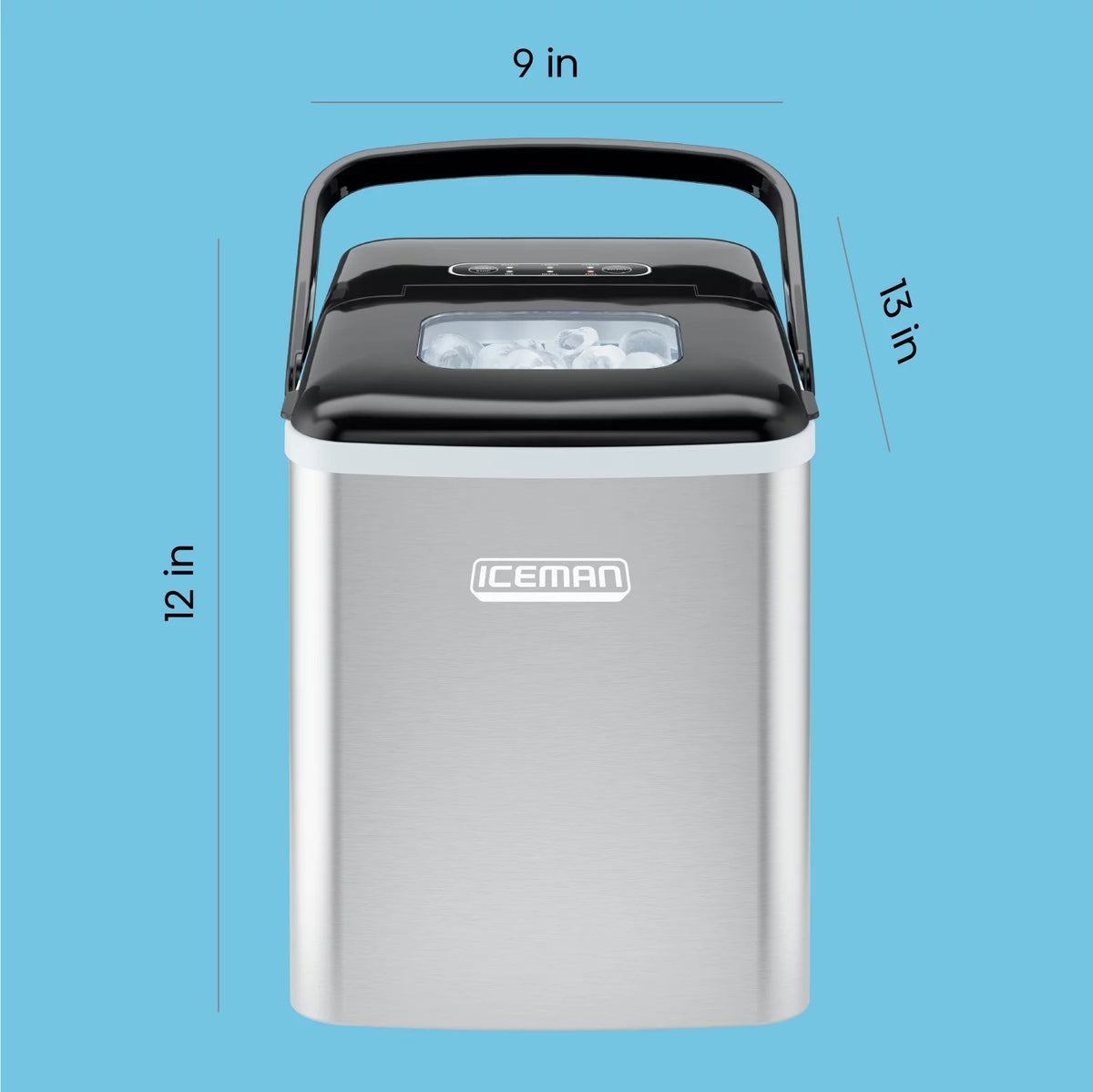 Countertop Bullet Ice Machine 1.3lb Capacity Stainless Steel P437205