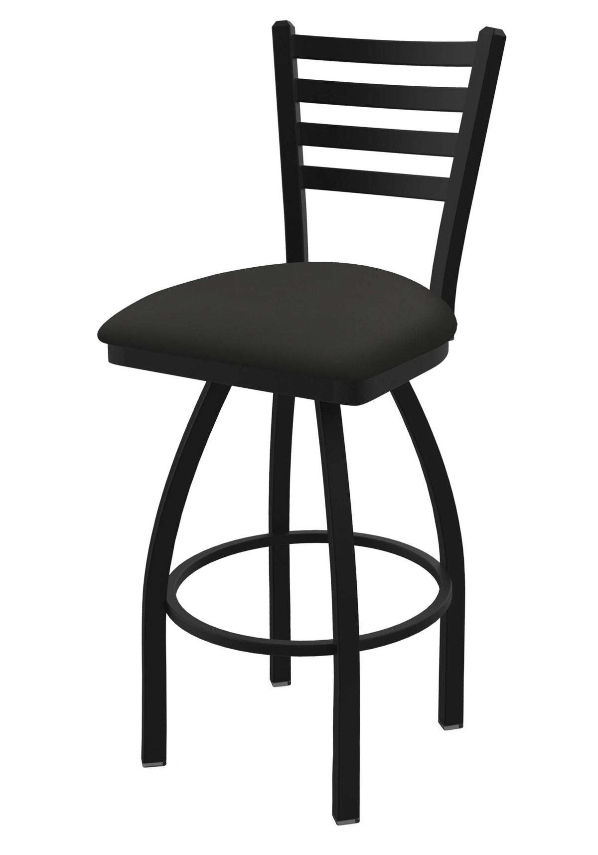 Swivel Counter Stool with Black Wrinkle Finish and Iron Seat X1677