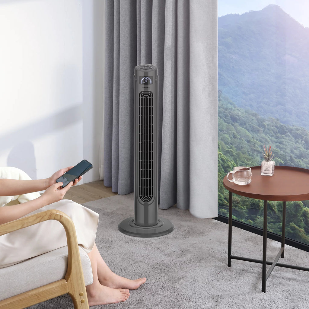 36 Tower Fan with Remote, 3 Speeds 3 Modes 15H Timer, 90° Oscillating, Grey H2328