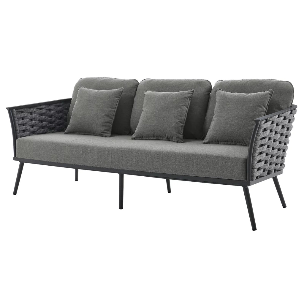 Grey Aluminum Fabric Lounge Sofa V8306