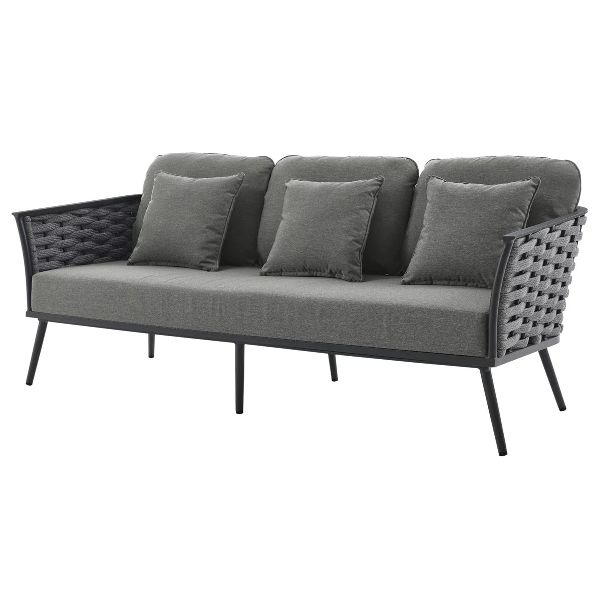 Grey Aluminum Fabric Lounge Sofa V8306