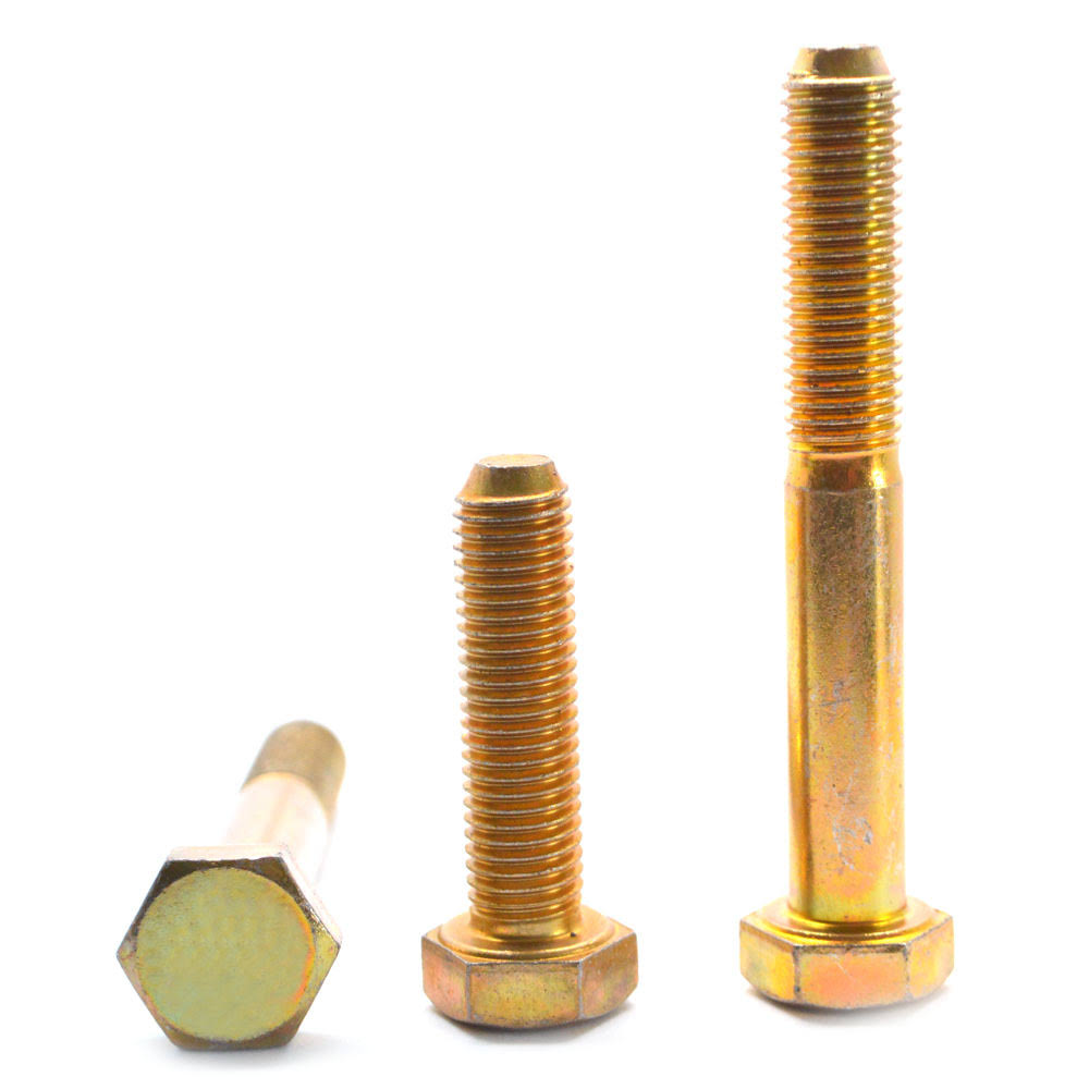 1/2x22-13 x 5 1/4x22 Coarse Thread Grade 8 Hex Cap Screw Alloy Steel Yellow Zinc Plated Q61599
