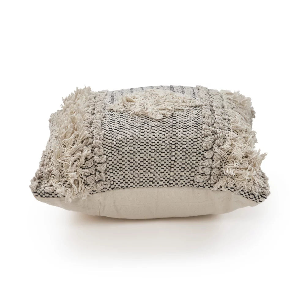 Tan & Black 20" Square Throw Pillow Z292