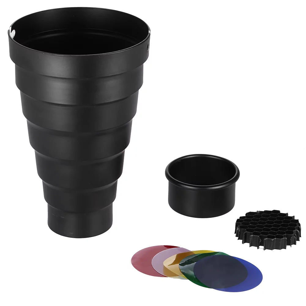 Snoot with Honeycomb Grid 5pcs Color Filter Kit O50431