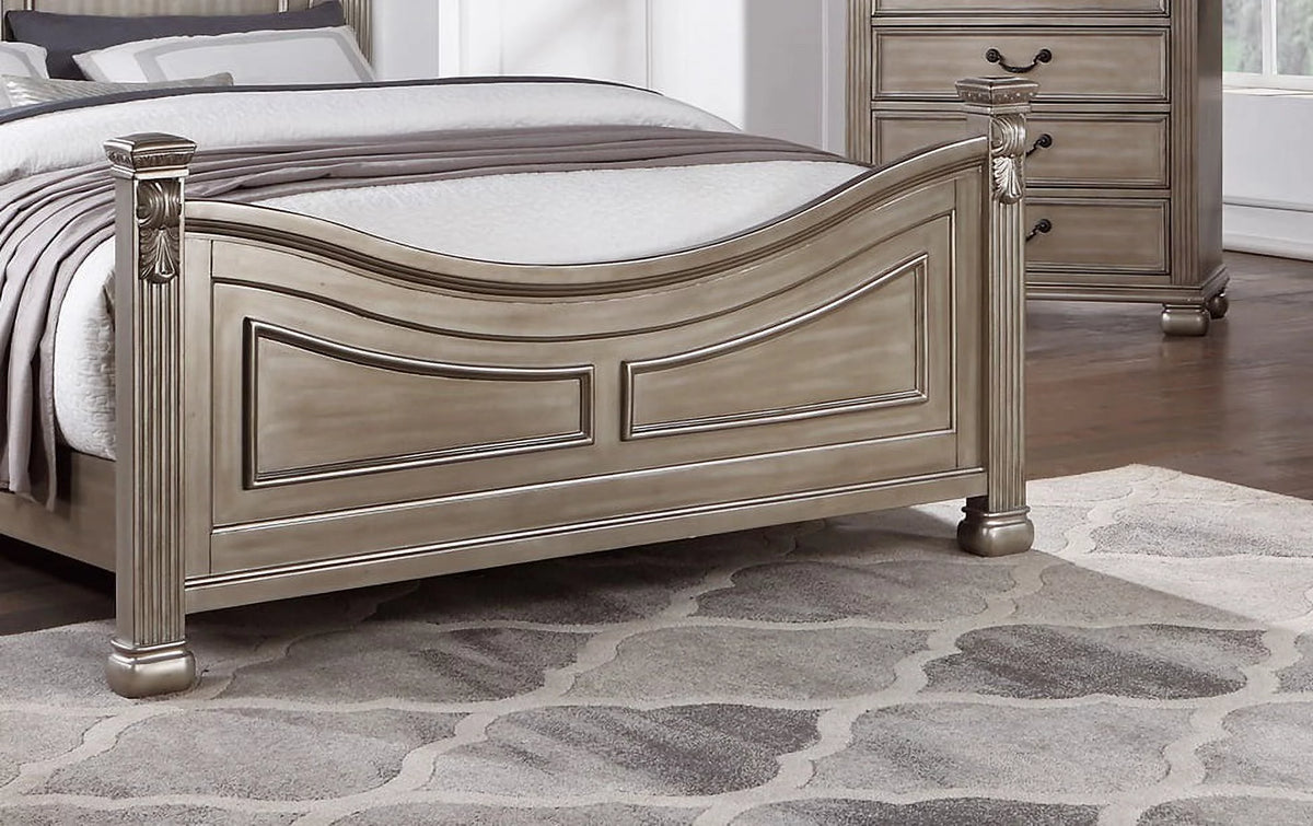 Eastern King Bed 2x Nightstands Grey Wood 3pc Set B81602