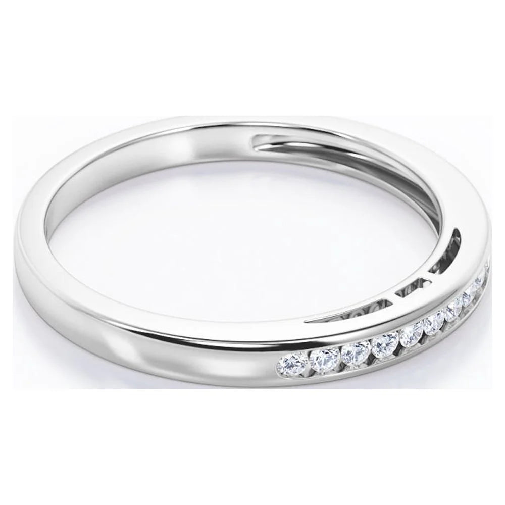 18K White Gold Plated Moissanite Wedding Band H1782