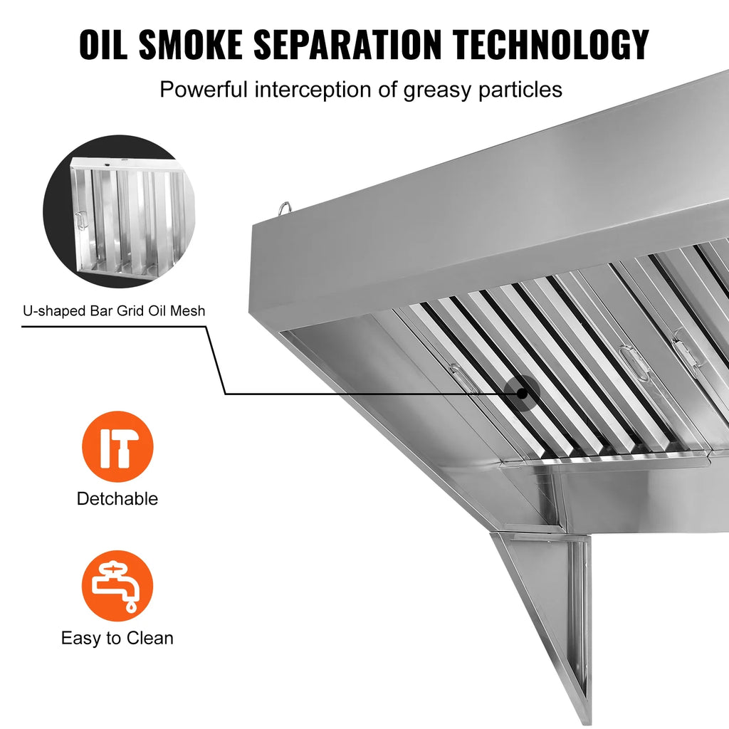 Commercial Exhaust Hood 5ft 201 Stainless Steel L454311