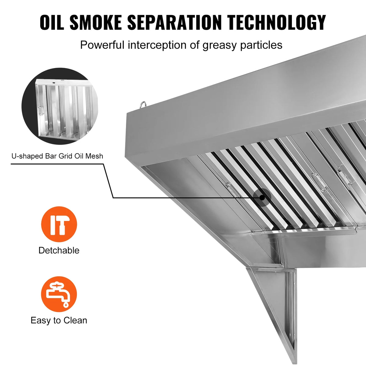 Commercial Exhaust Hood 5ft 201 Stainless Steel L454311