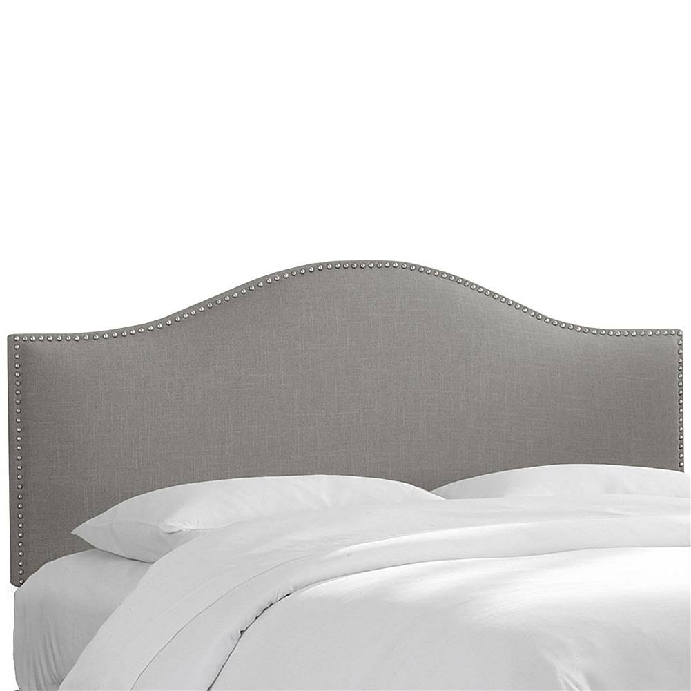 Gray California King Nail Button Headboard W825