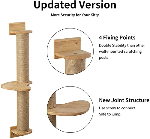 Wall Mounted Jute Cat Activity Tree with Scratching Posts F3527