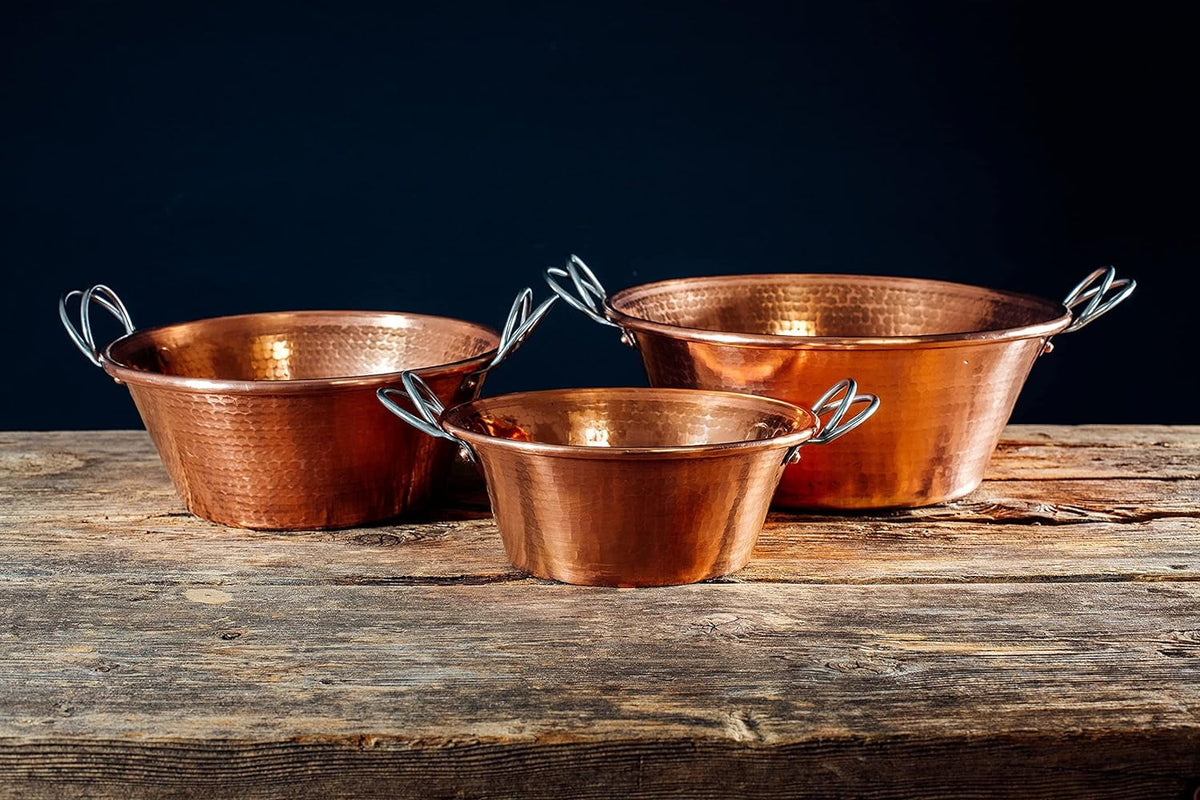 4 Qt 12 In Solid Copper Hand Hammered Jam Pan G356155
