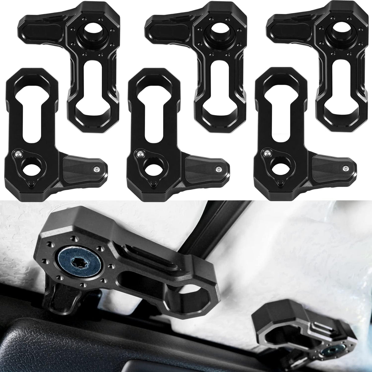 L-Shaped Panel Latch Hardtop Roof Removal Switch Handle for Jeep Wrangler JL 2018-2022 and Gladiator JT Aluminum Accessories (BLACK) S69831