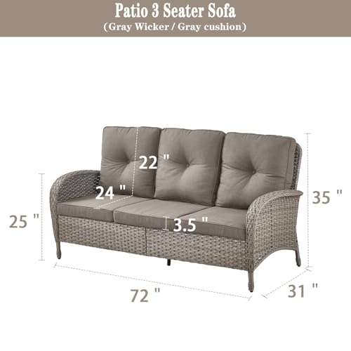 Brown Wicker High Back Patio Club Chair Set of 2 with Removable Cushions R52665