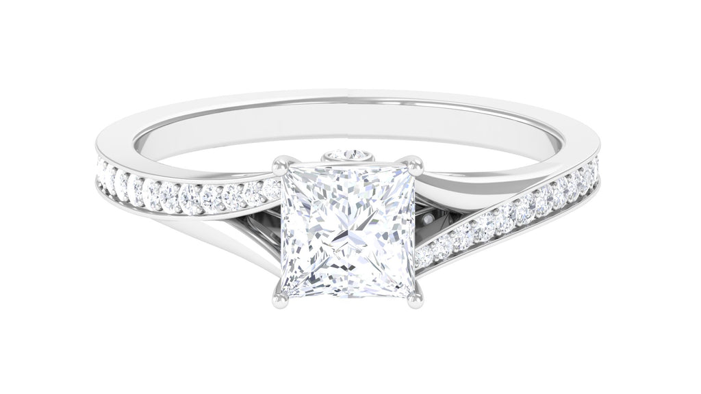 Princess Cut Moissanite Solitaire Engagement Ring (1.25 CT) 925 Sterling Silver J1075