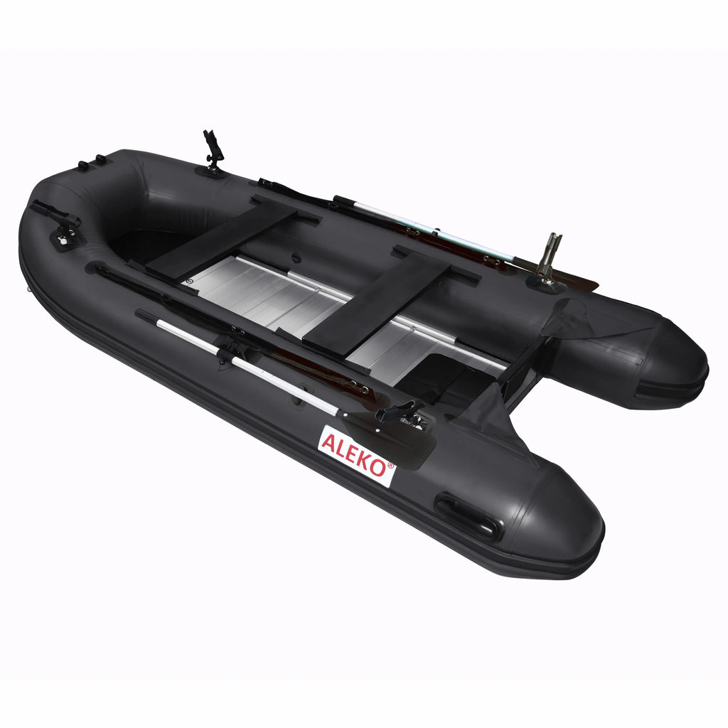 Inflatable Boat with Aluminum Floor 12.5 ft Black L63519