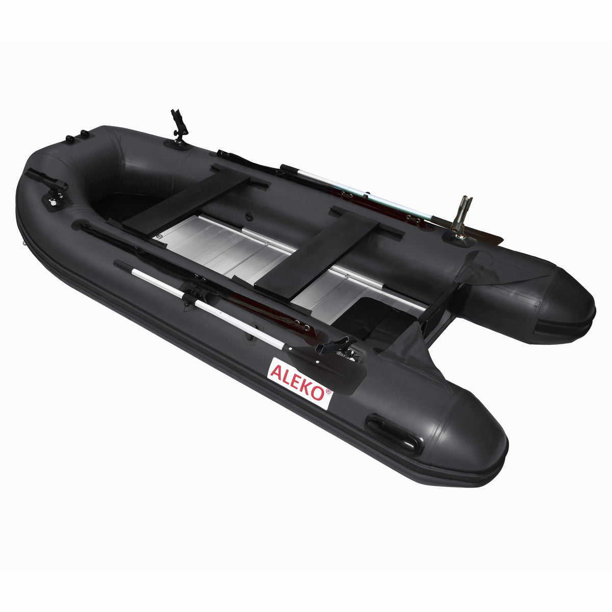 Inflatable Boat with Aluminum Floor 12.5 ft Black L63519