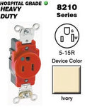 Single Receptacle Hospital Grade 5-15R 15A 125V Ivory L8873