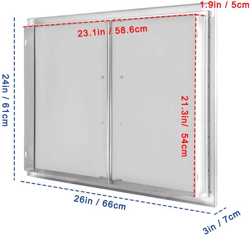 26 W X 24 H Double Access Door Stainless Steel Vertical Door J76587