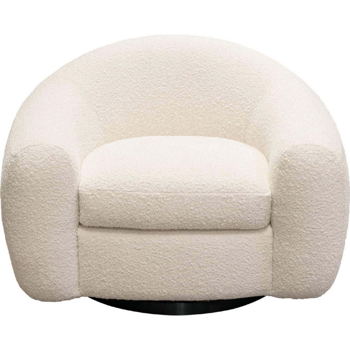Bone White Boucle Swivel Accent Chair E42510