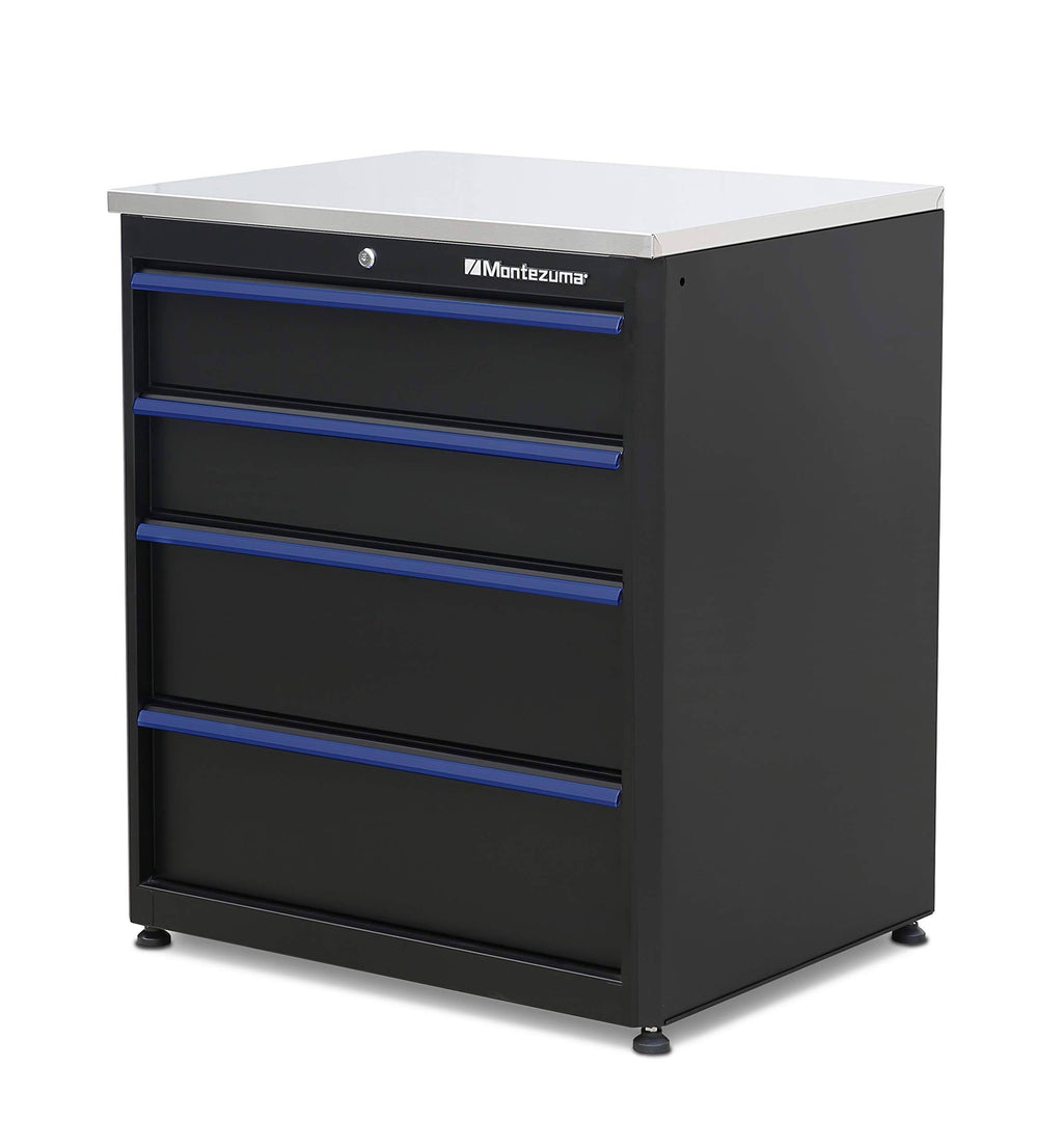 4-Drawer Base Cabinet with Stainless Steel Worktop F48013
