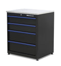 4-Drawer Base Cabinet with Stainless Steel Worktop F48013
