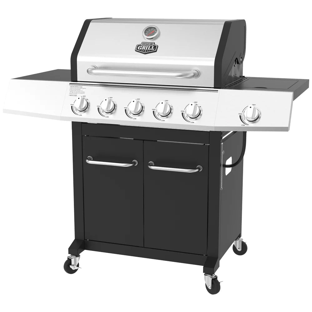 5 Burner Propane Gas Grill with Side Burner E544294