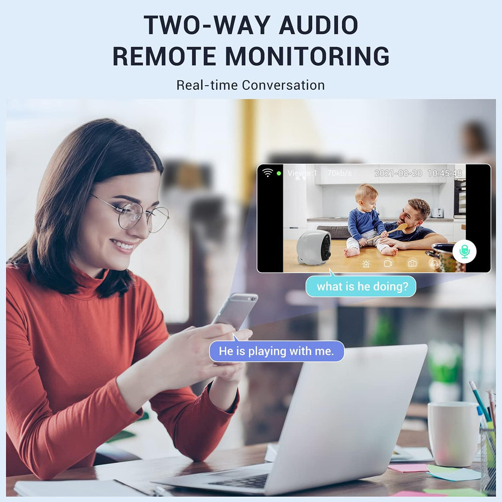 1080P Wireless Security Camera with Night Vision 2 Way Audio (2 Pack) R595885