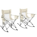 Black Folding Rocking Camping Chairs with Carry Bag, 2 Pack G81495