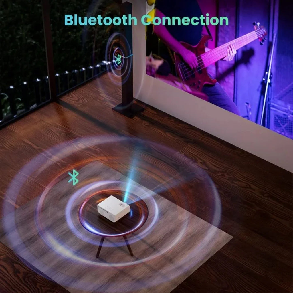 5G WiFi Bluetooth 1080P Projector with 100 Projector Screen J1394