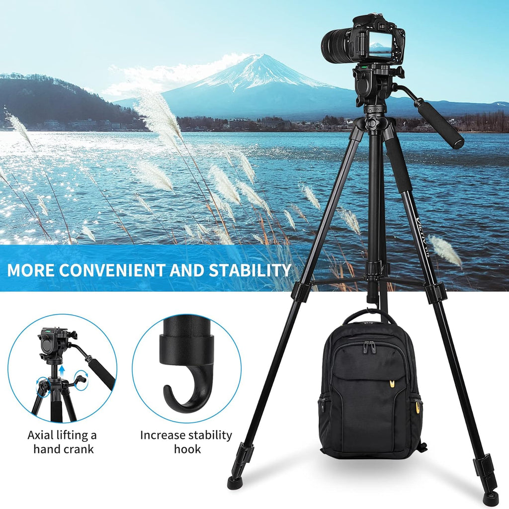 73 inch Tripod with Fluid Head, 2 Quick Release Mounts, Tablet & Phone Mount, Pack of 2 Y884039
