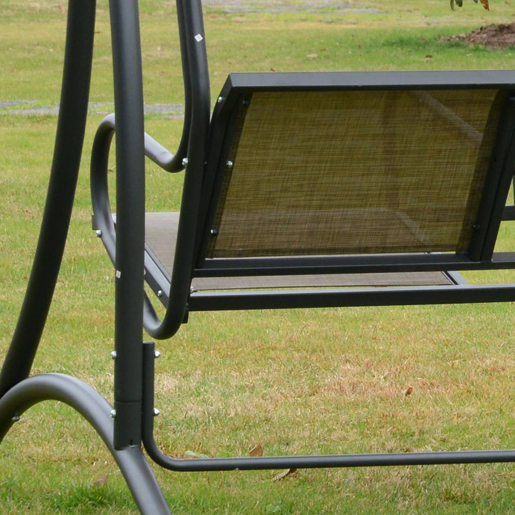 Covered Porch Canopy Swing Bench Chair with Stand M39506