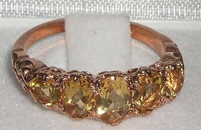 9k Rose Gold Citrine Womens Band Ring S521