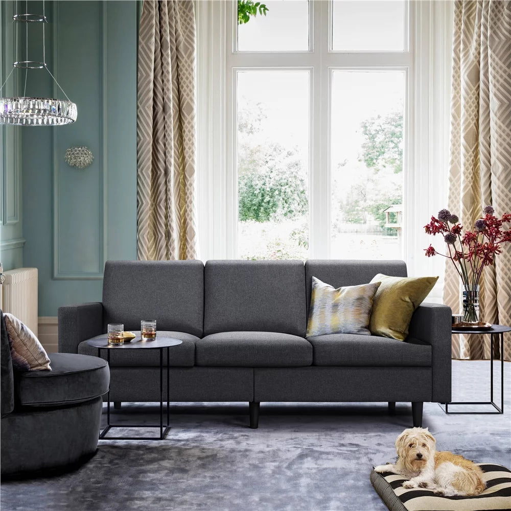 Gray Fabric 3-Seater Sofa O4381