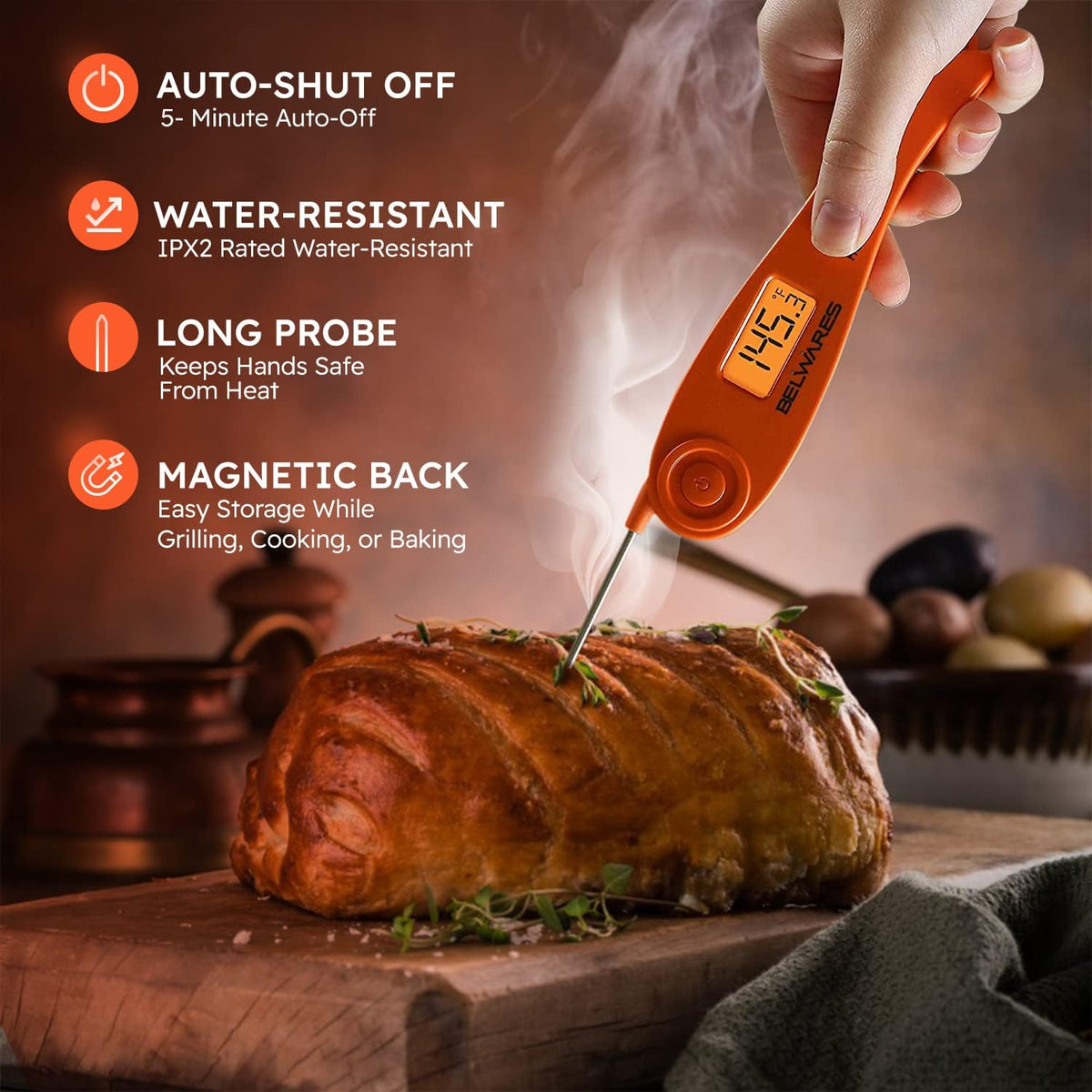 Instant Read Digital Meat Thermometer Pack of 2 I31140